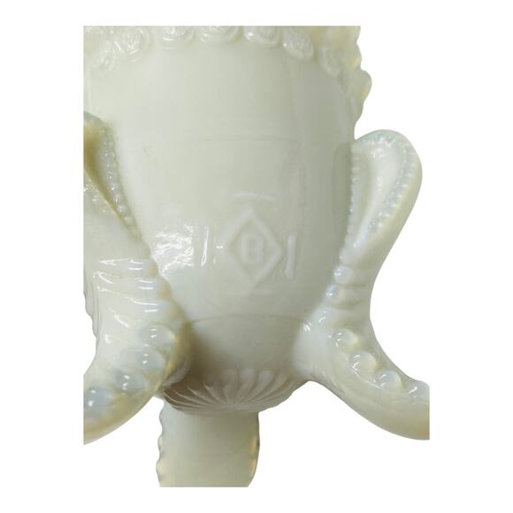 Forget Me Not Toothpick Holder Boyds Art Glass 2000 Silver White  - B1011 - Picture 7 of 16